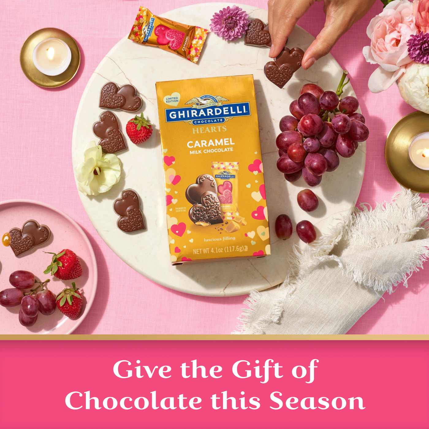 Ghirardelli Caramel Milk Chocolate Hearts Valentine's Candy; image 6 of 7