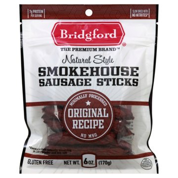 Bridgford 7g Protein Original Recipe Smokehouse Sausage Sticks, 6 oz