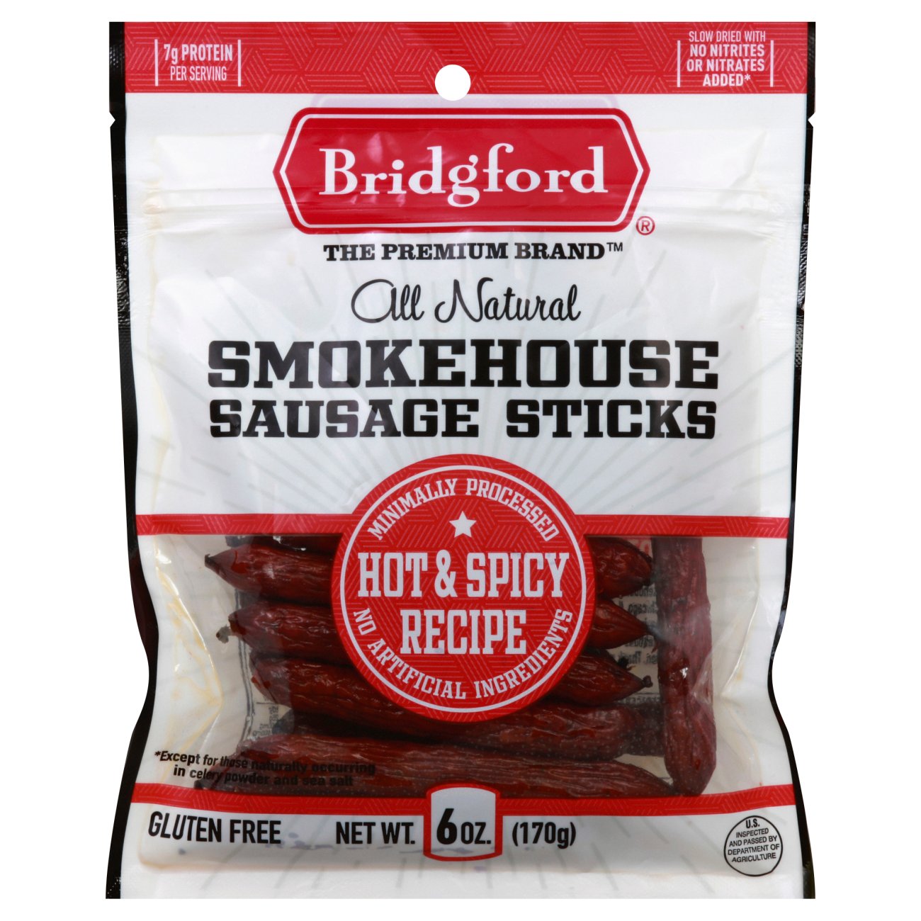 Bridgford 7g Protein Hot Spicy Recipe Smokehouse Sausage Sticks Shop Jerky at H E B