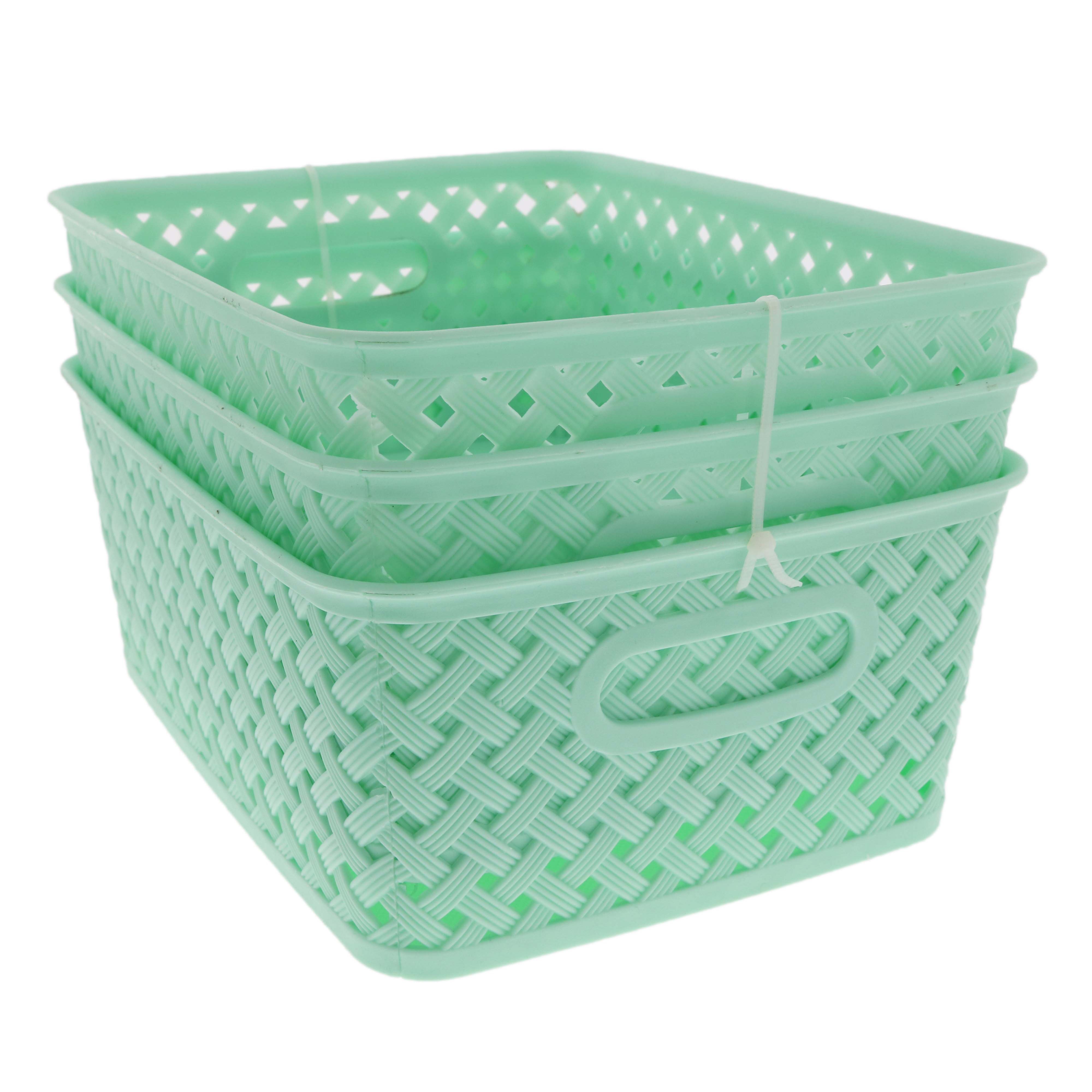 Haven & Key Resin Basket Aqua 3 pk - Shop Storage Bins at H-E-B