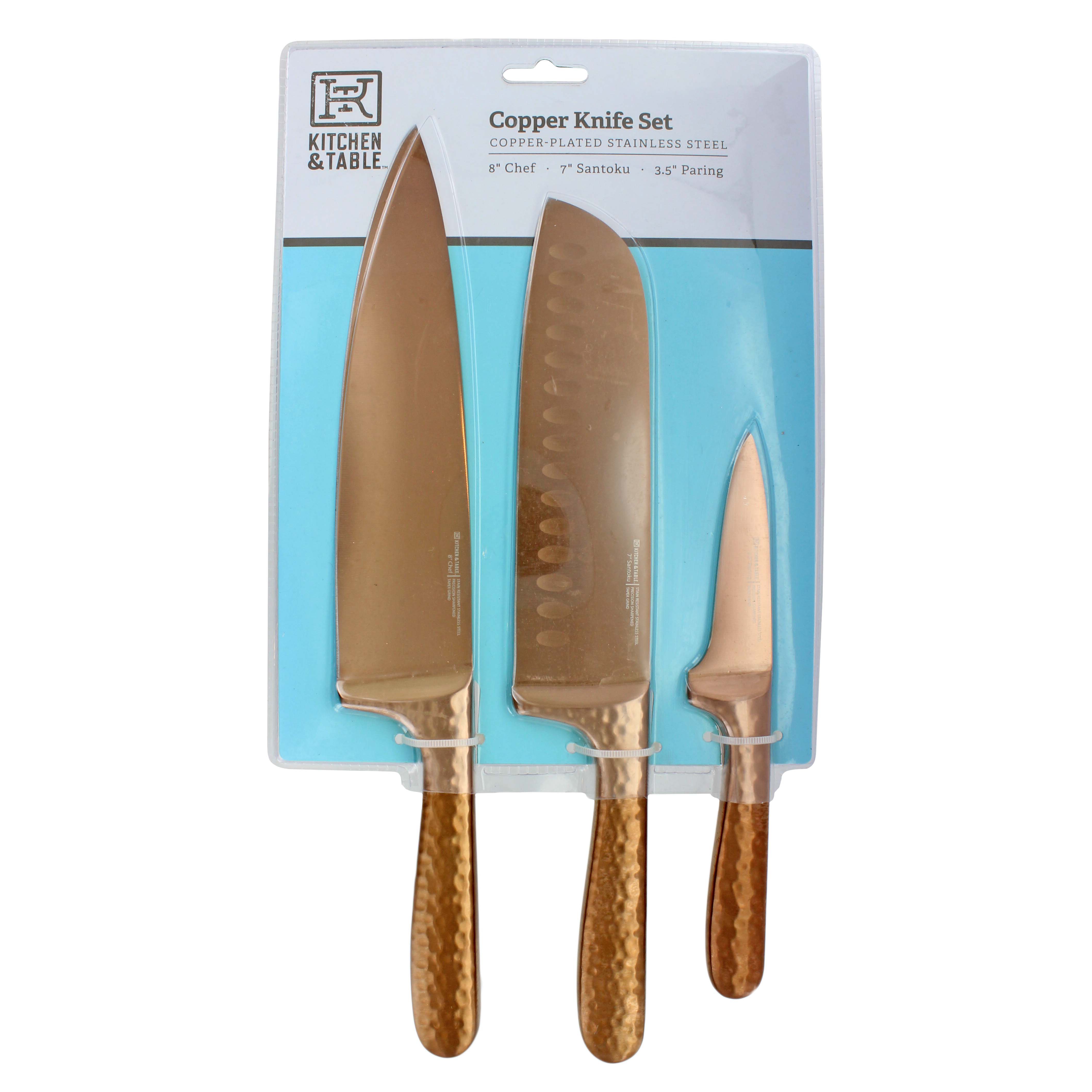 Kitchen & Table CopperPlated Stainless Steel Knife Set Shop Knives