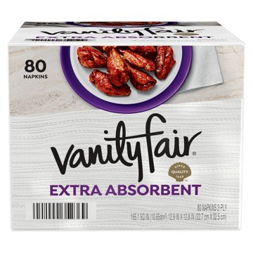 Vanity Fair Extra Absorbent Paper Napkins-White, 80 ct