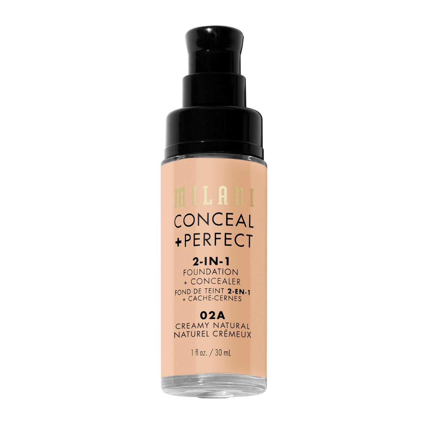 Milani Conceal + Perfect 2-in-1 Foundation + Concealer - Creamy Natural; image 8 of 9