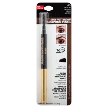 Milani Stay Put Brow Sculpting Mechanical Pencil Medium Brown, .01 oz