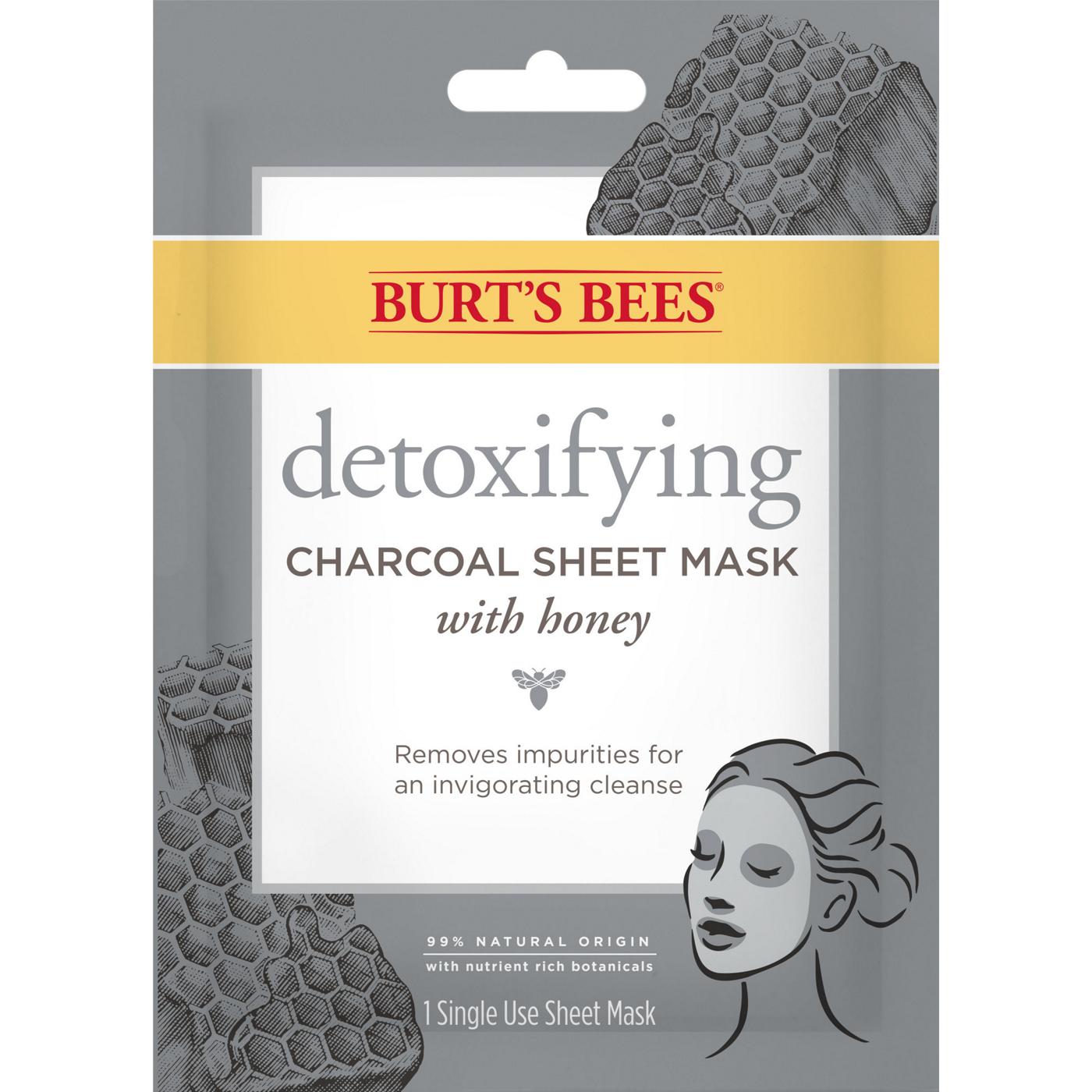 Burt's Bees Detoxifying Charcoal Facial Sheet Mask; image 1 of 7