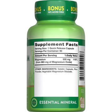 Nature's Truth Magnesium 500 mg Quick Release Capsules, 90 ct