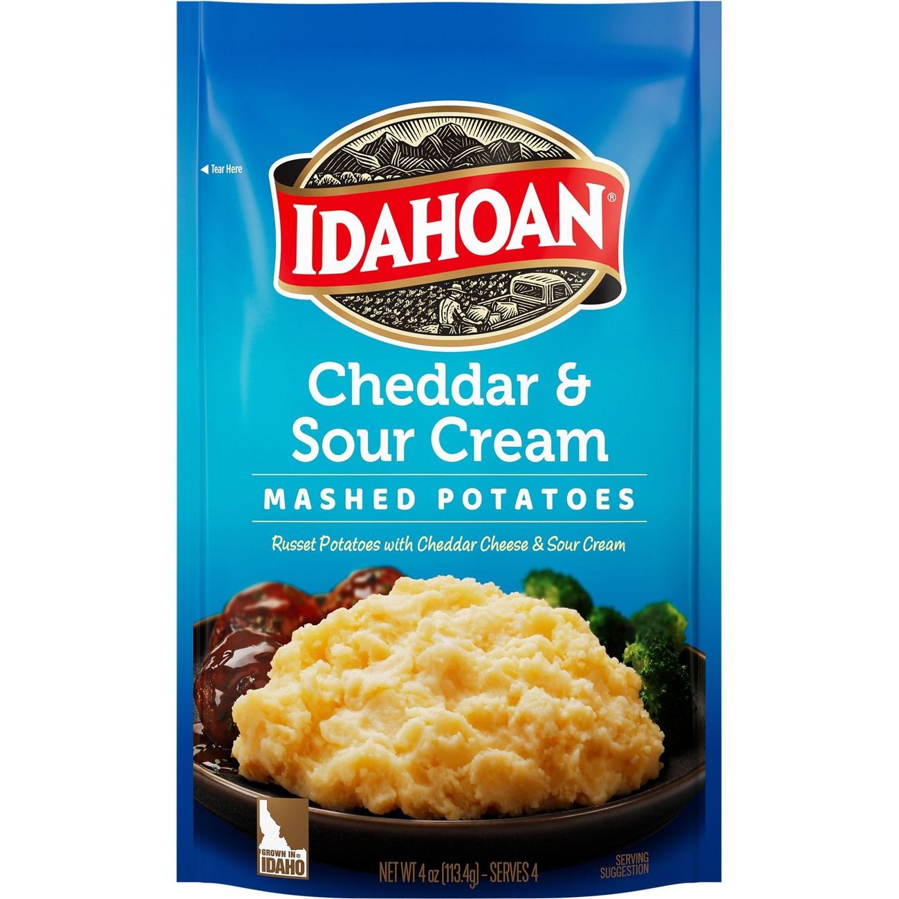 Idahoan Cheddar & Sour Cream Mashed Potatoes Shop Pantry Meals at HEB
