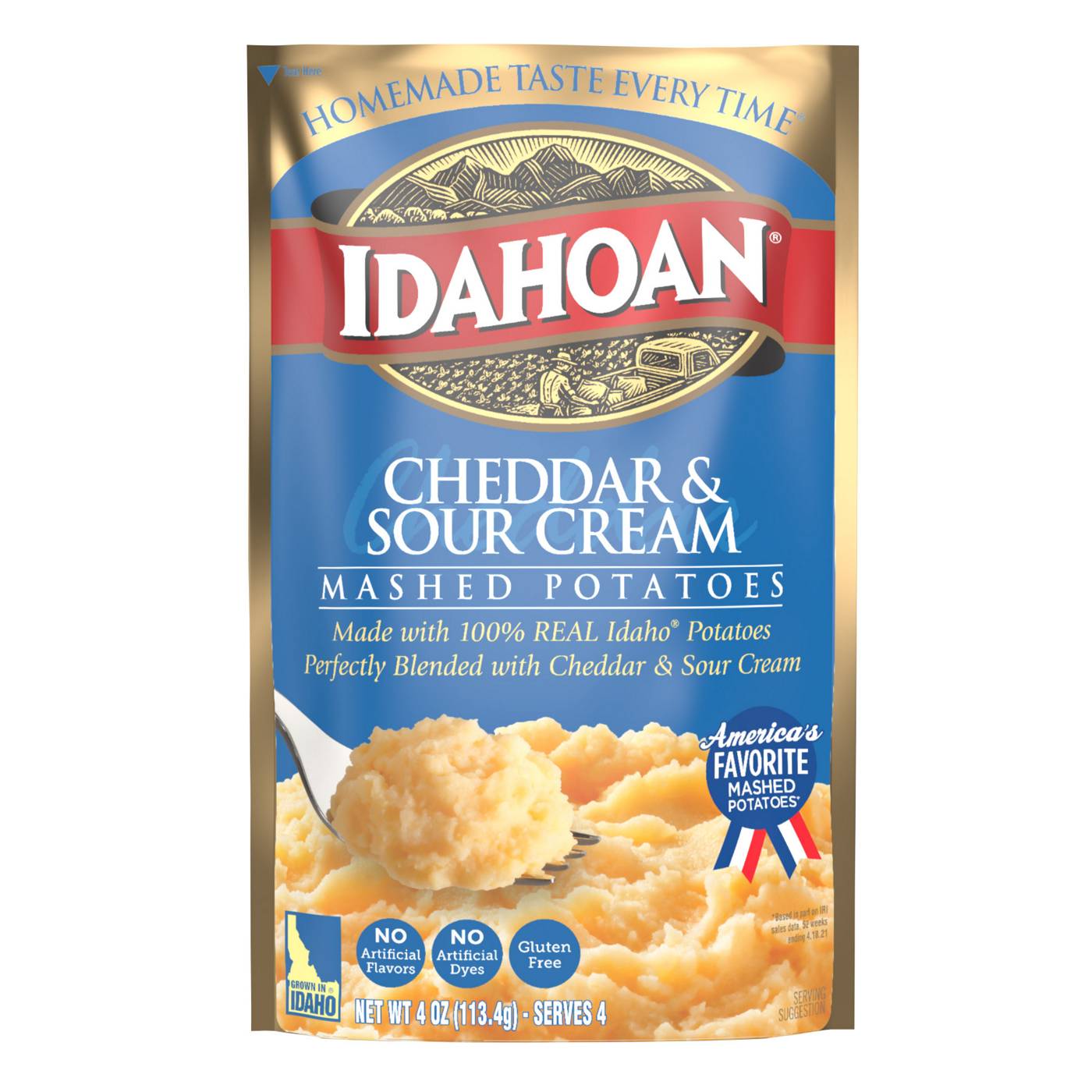 Idahoan Cheddar & Sour Cream Mashed Potatoes; image 1 of 4