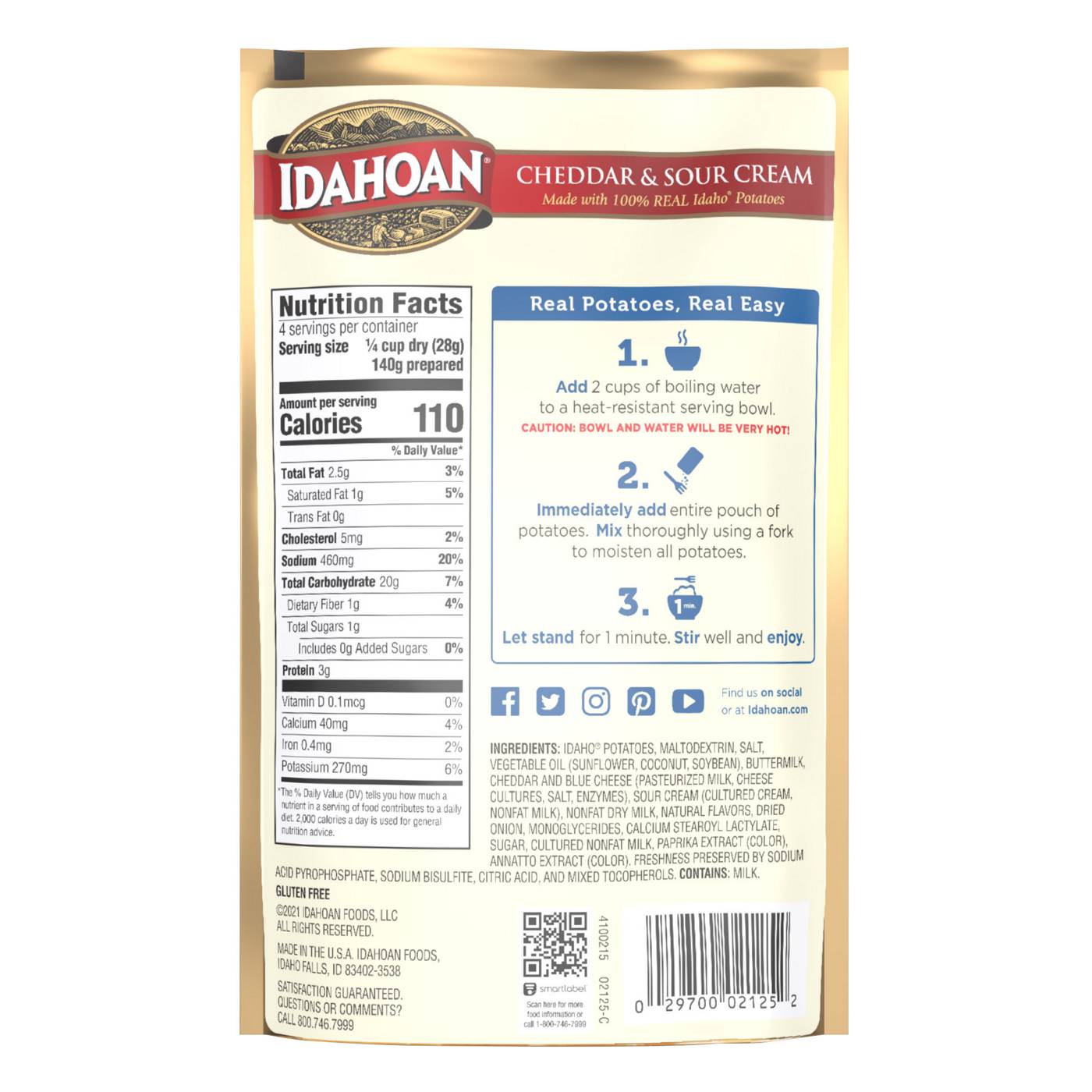 Idahoan Cheddar & Sour Cream Mashed Potatoes; image 4 of 4