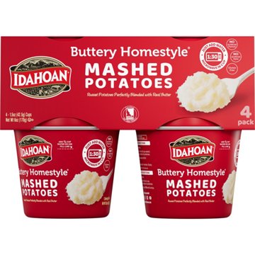 Idahoan Buttery Homestyle Mashed Potatoes Cups, 4 ct