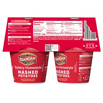 Idahoan Buttery Homestyle Mashed Potatoes Cups, 4 ct