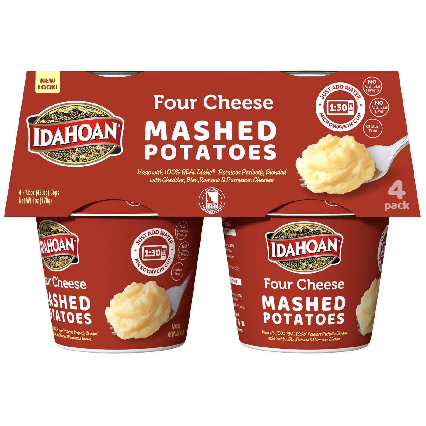 Idahoan Four Cheese Mashed Potatoes Cups; image 1 of 6