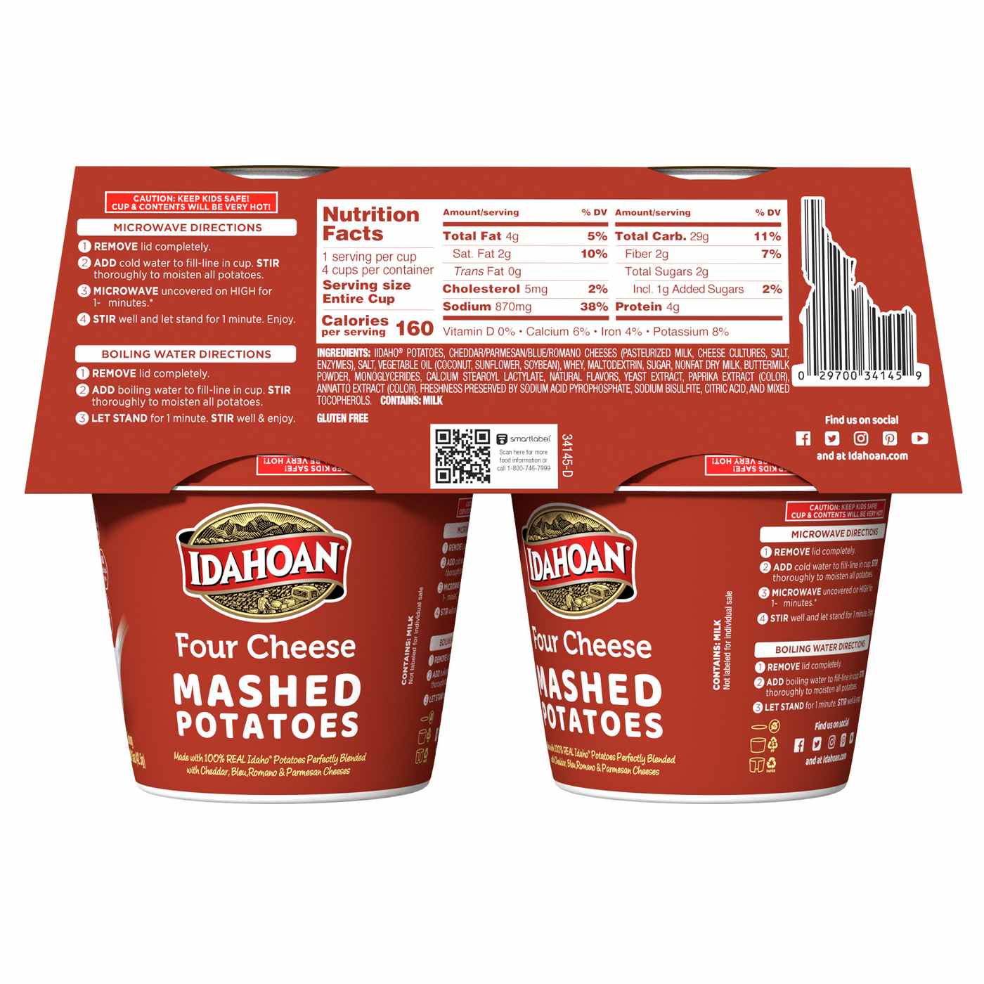 Idahoan Four Cheese Mashed Potatoes Cups; image 5 of 6