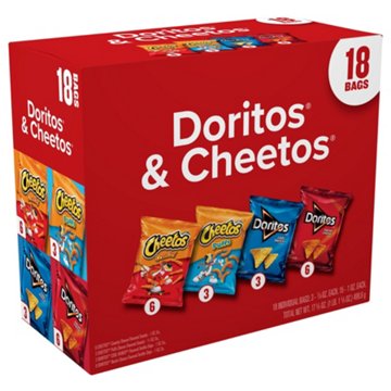 Frito Lay Doritos & Cheetos Mix Chips Multipack Bags