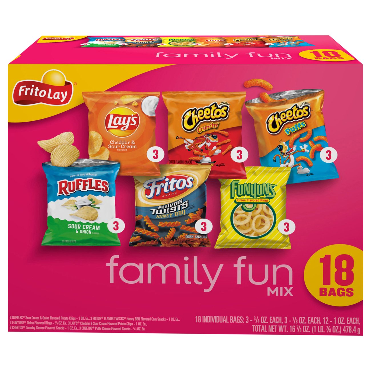 Frito Lay Family Fun Mix Variety Pack Chips - Shop Chips at H-E-B