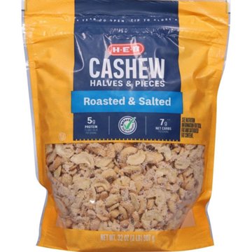 H-E-B Salted Roasted Cashew Halves & Pieces