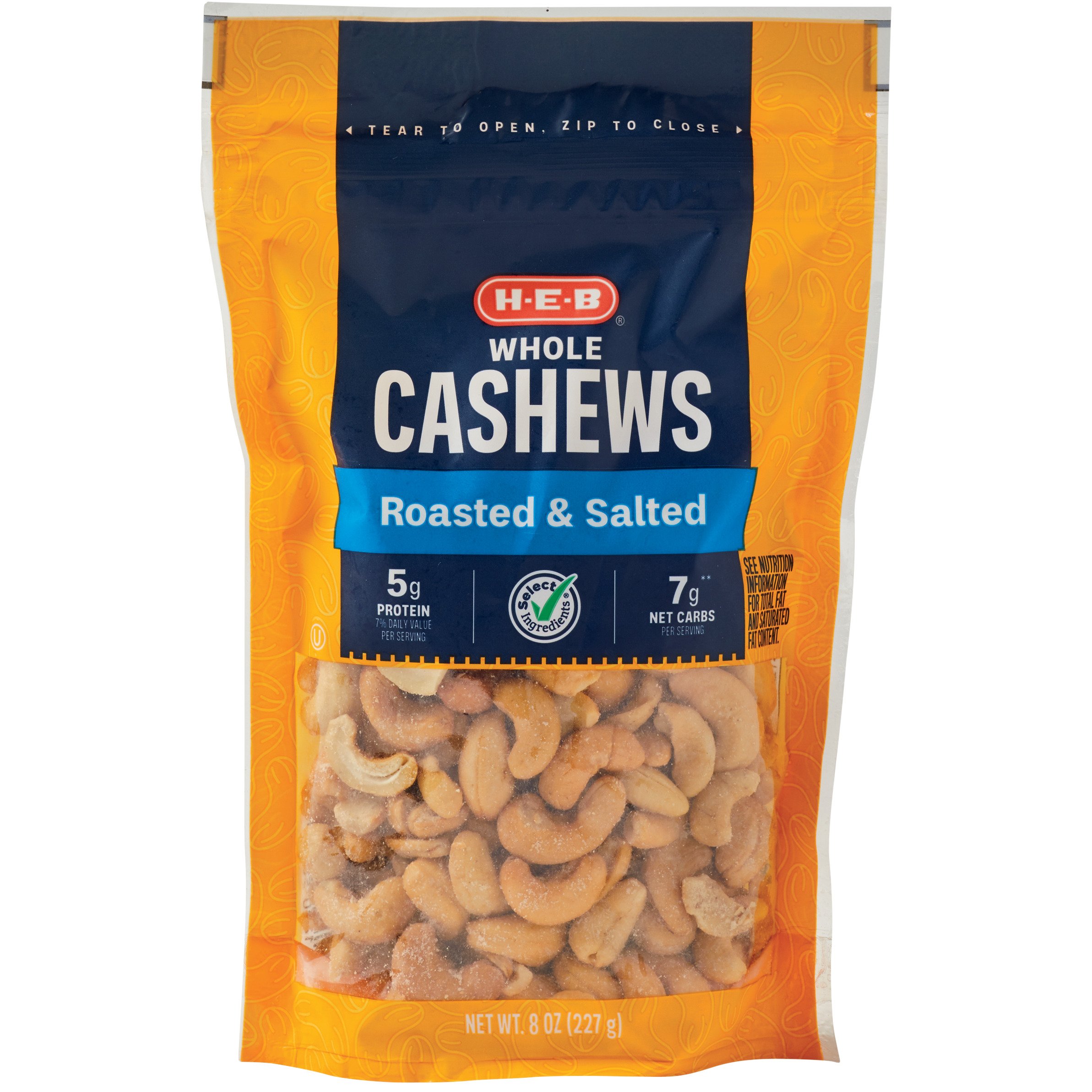 H-E-B Salted Roasted Whole Cashews - Shop Nuts & Seeds at H-E-B