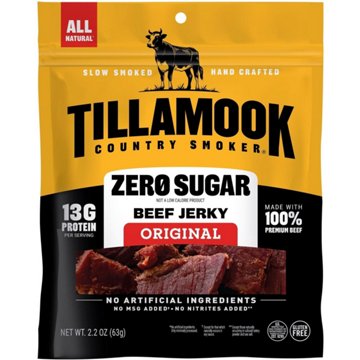 Tillamook Country Smoker Zero Sugar Beef Jerky - Original, 2.2 oz