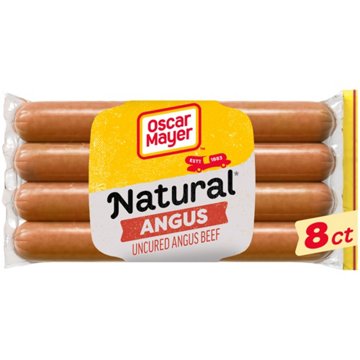Oscar Mayer Selects Natural Bun Length Angus Beef Hot Dogs, 8 ct