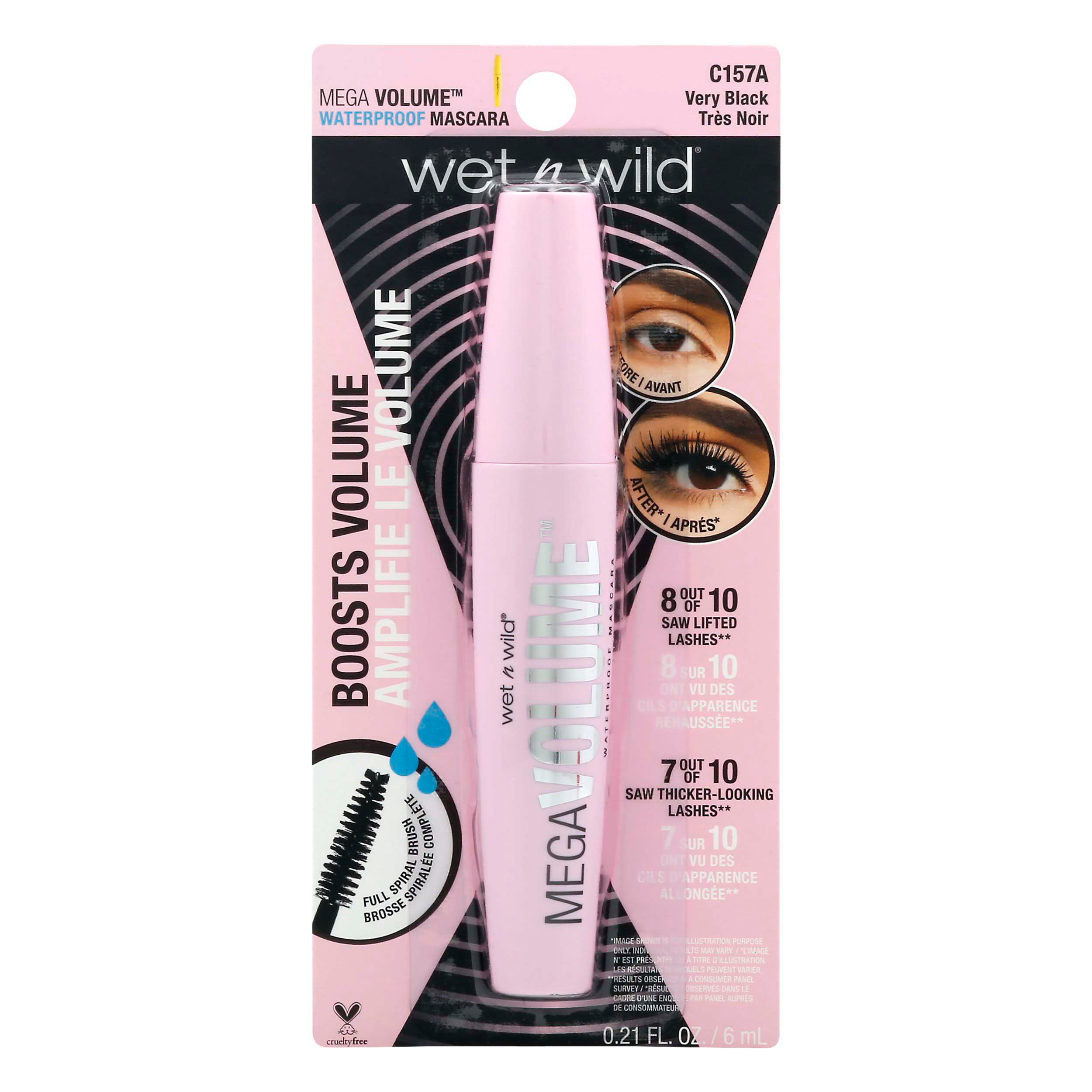 Wet n Wild Mega Volume Waterproof Mascara Very Black Shop Mascara at HEB