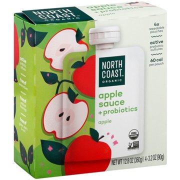 North Coast Organic Apple Sauce with Probiotics, 4 ct