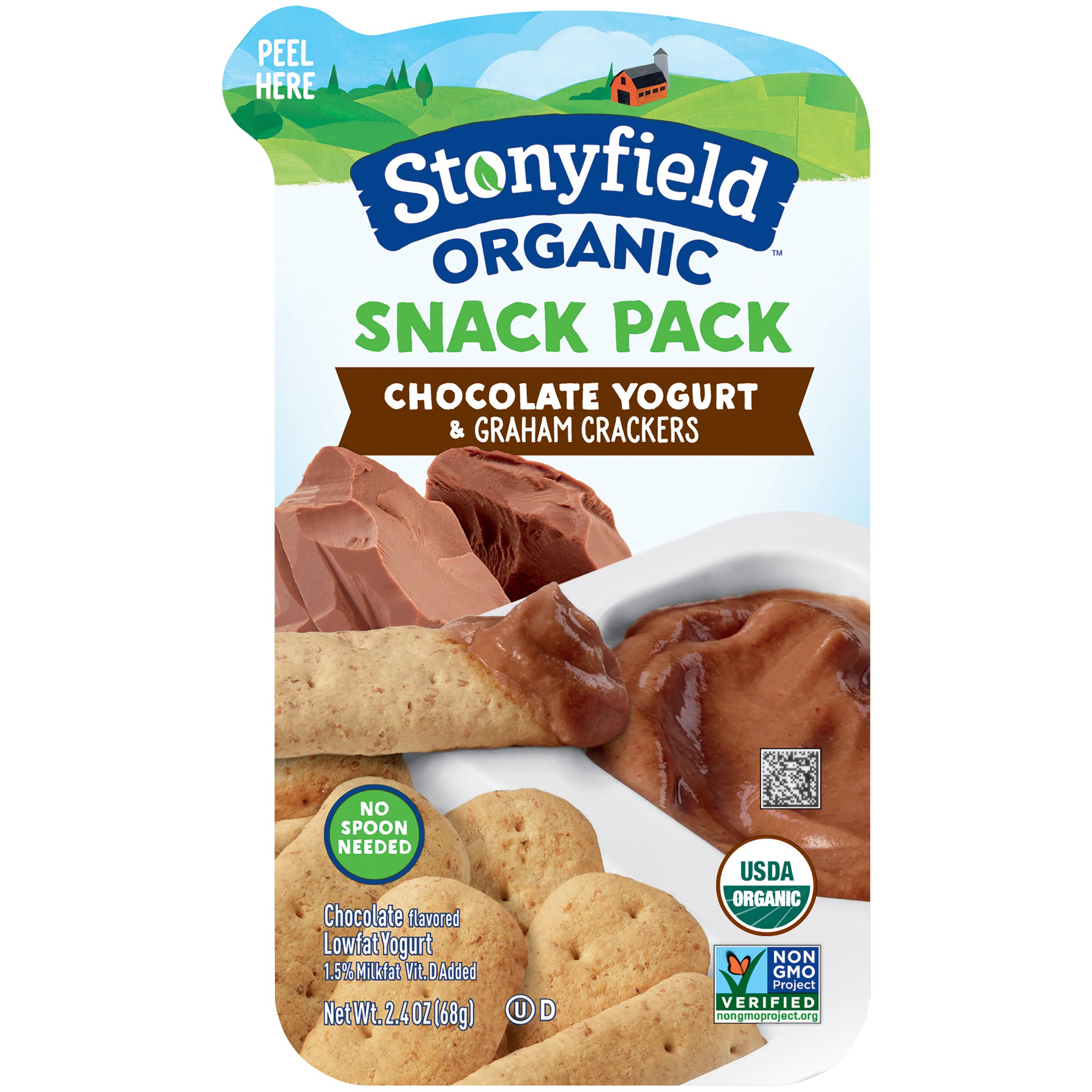 Stonyfield Snack Pack Yogurt & Graham Crackers Chocolate Shop Yogurt