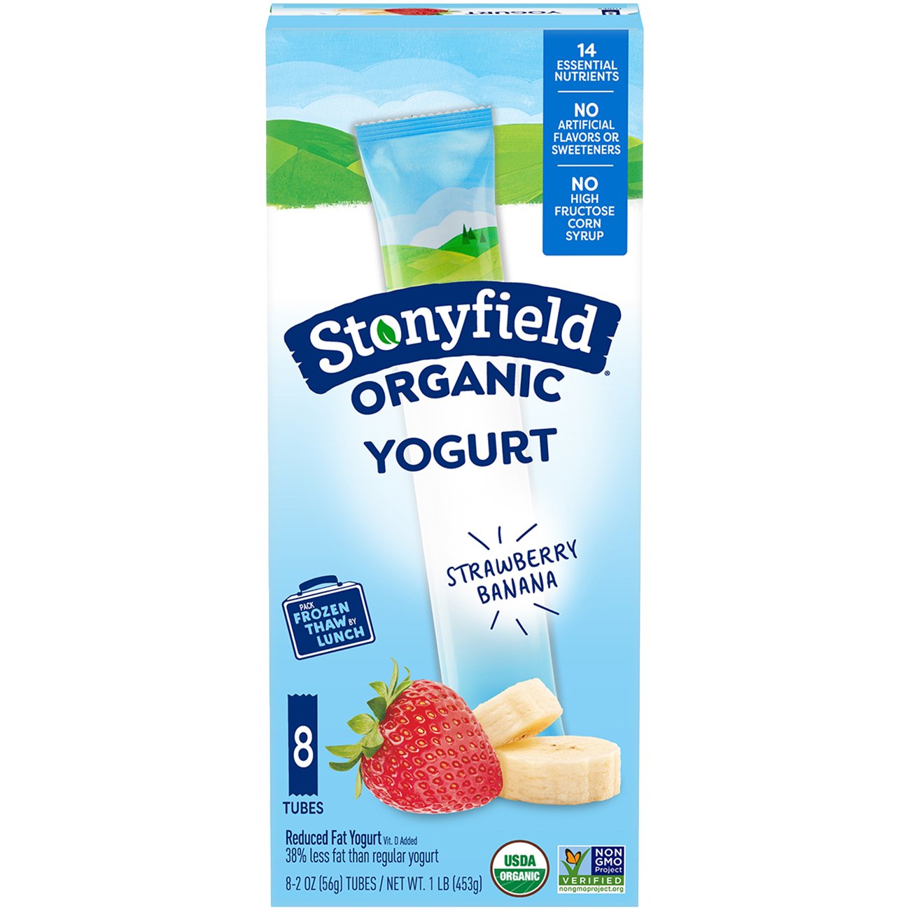 Stonyfield Organic Kids Whole Milk Yogurt Cups, Strawberry Banana, 6 Ct