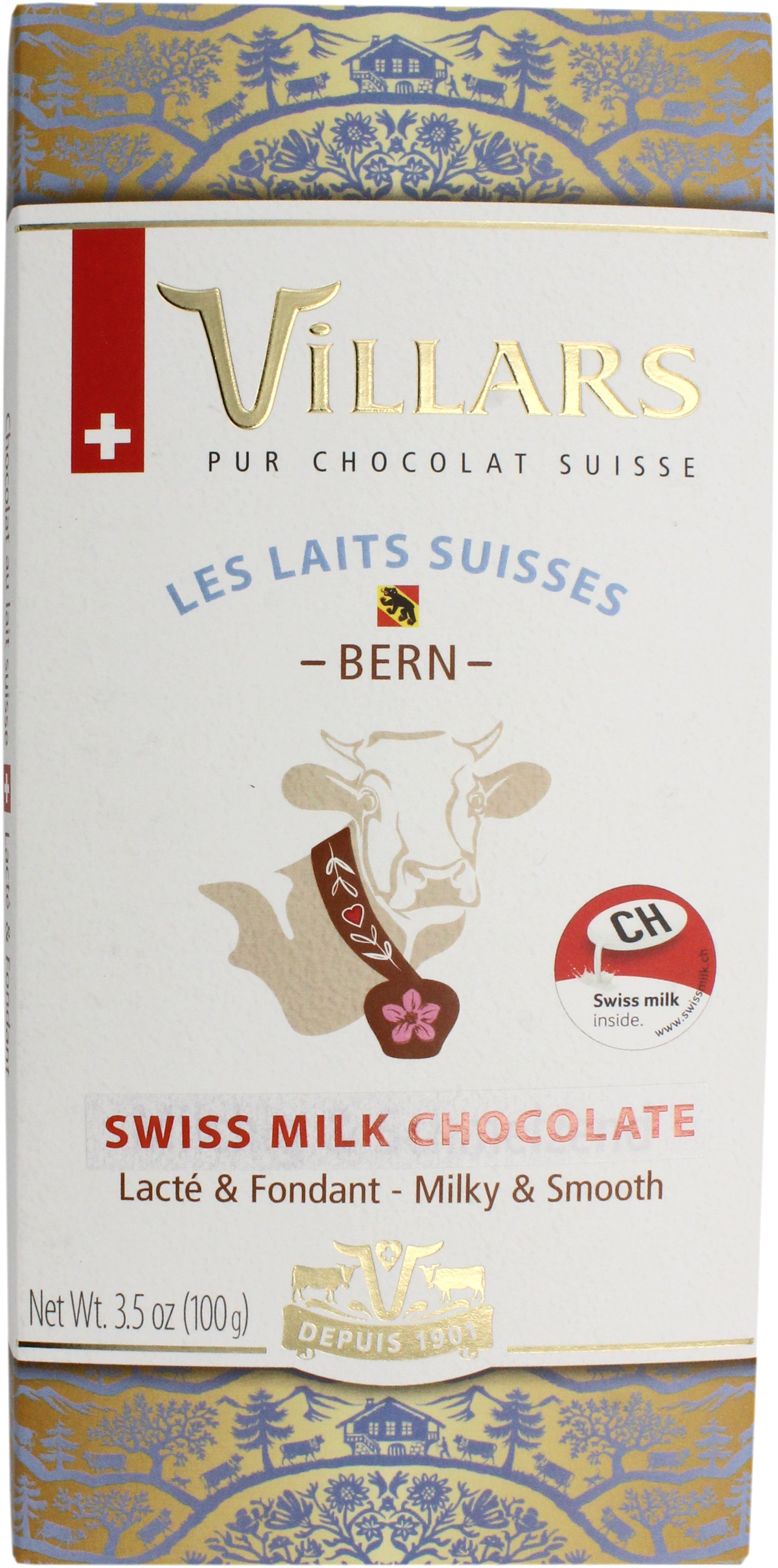 Villars 100% Swiss Bern Alps Milk Chocolate, 3.53 oz | Central