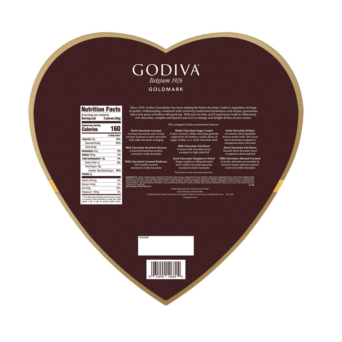 Godiva Goldmark Assorted Chocolate Creations Valentine Heart Shape Gift