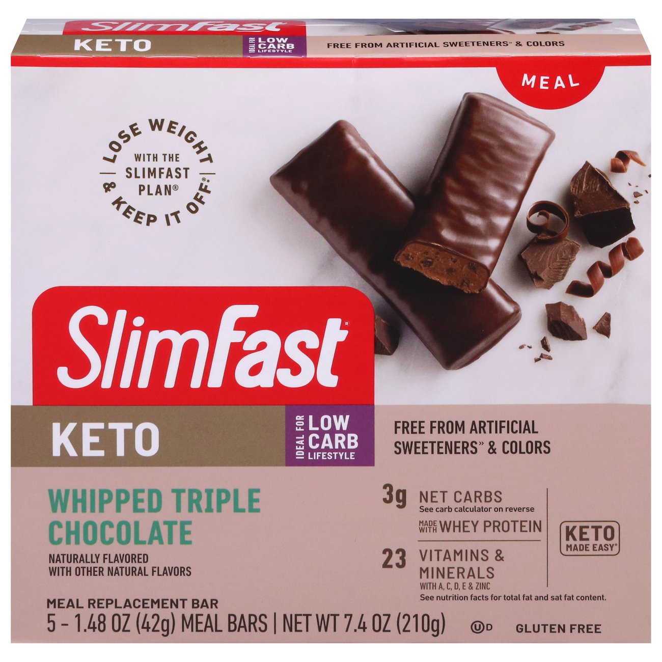 SlimFast Keto Meal Replacement Bars Whipped Triple Chocolate Shop
