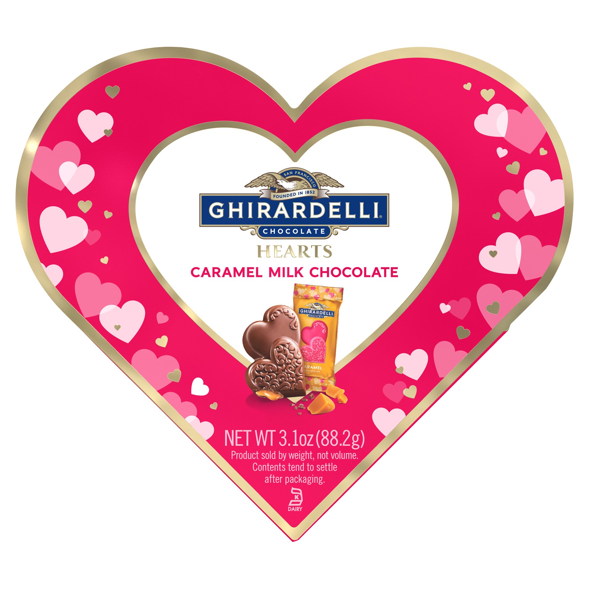 Ghirardelli Caramel Milk Chocolate Hearts Valentine's Gift Box - Shop ...