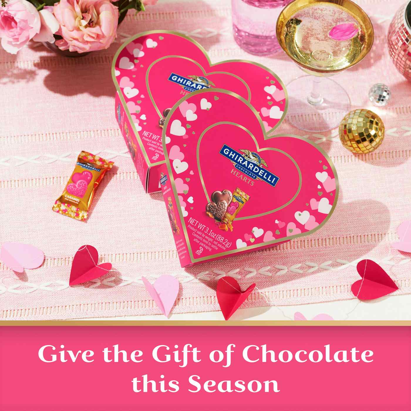 Ghirardelli Caramel Milk Chocolate Hearts Valentine's Gift Box; image 6 of 6