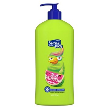 Suave Kids 3-in-1 Shampoo + Conditioner + Body Wash - Watermelon Wonder, 18 oz