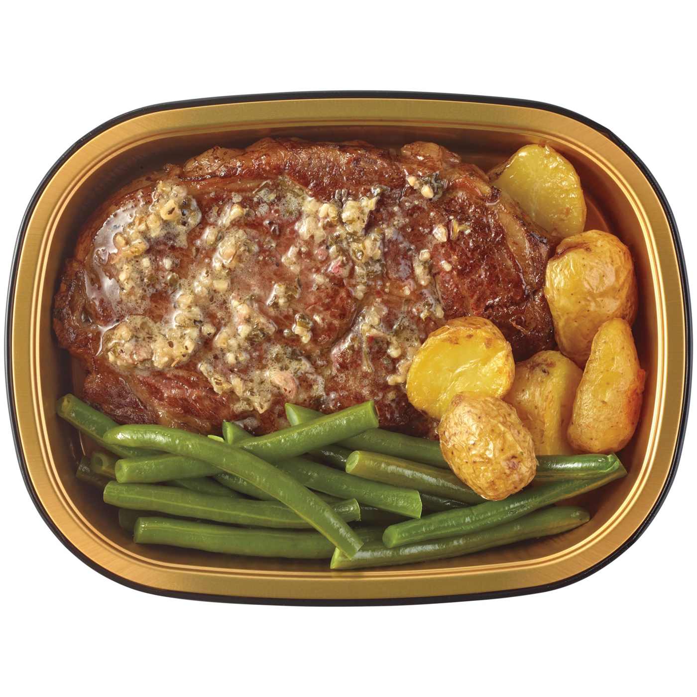 Meal Simple by H-E-B Beef Ribeye Steak with Horseradish Butter, Potatoes & Green Beans; image 1 of 4