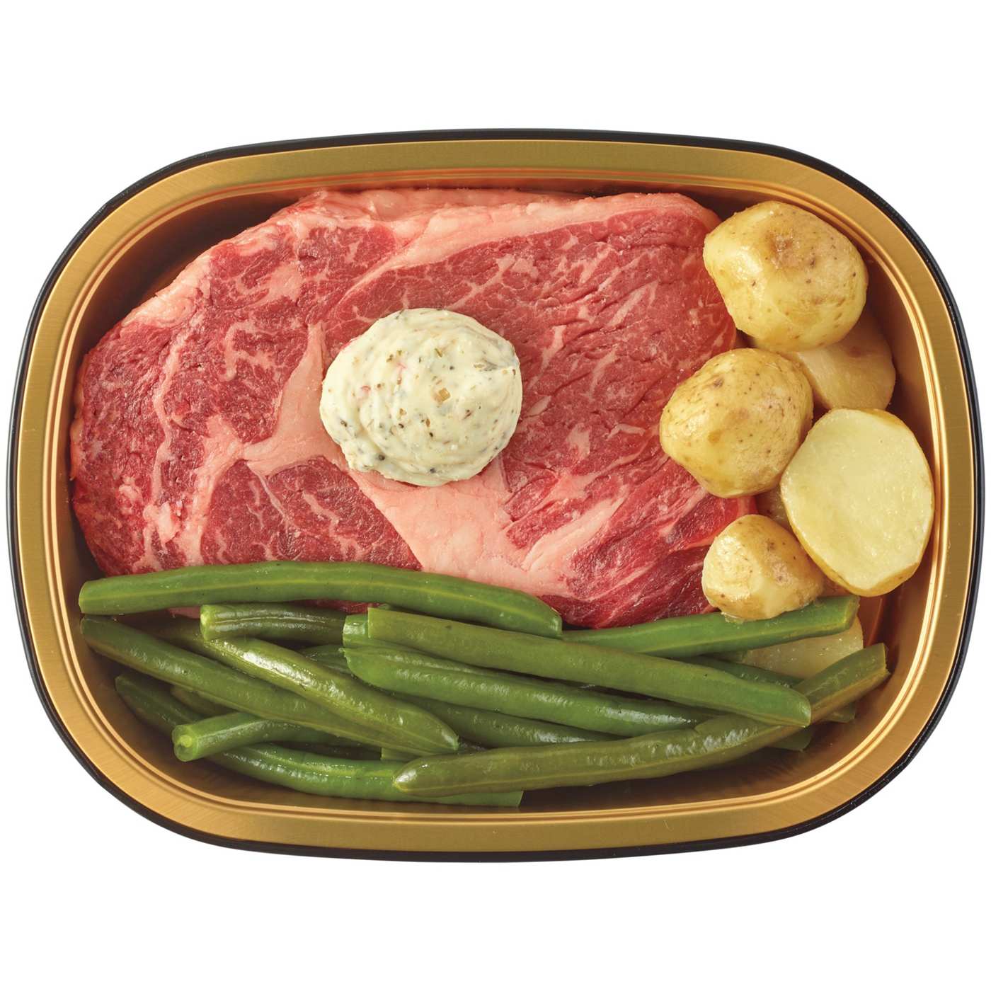 Meal Simple by H-E-B Beef Ribeye Steak with Horseradish Butter, Potatoes & Green Beans; image 2 of 4