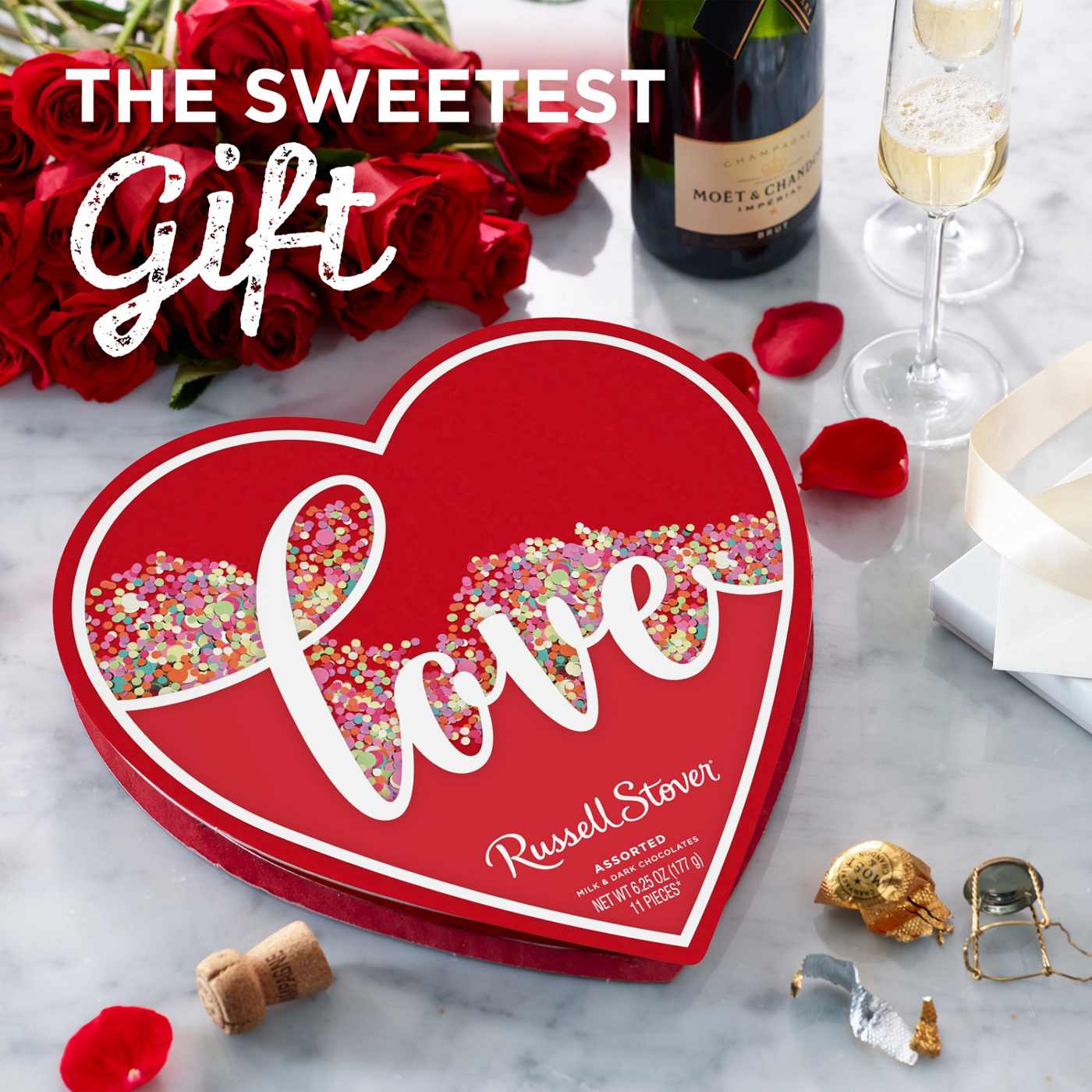 Russell Stover Love Confetti Assorted Chocolates Valentine's Heart Gift Box, 11 pc; image 2 of 7