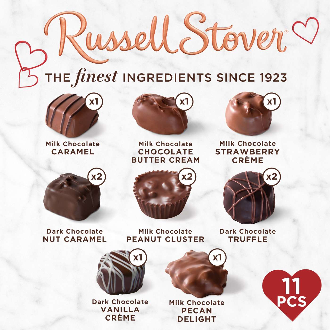 Russell Stover Love Confetti Assorted Chocolates Valentine's Heart Gift Box, 11 pc; image 5 of 7