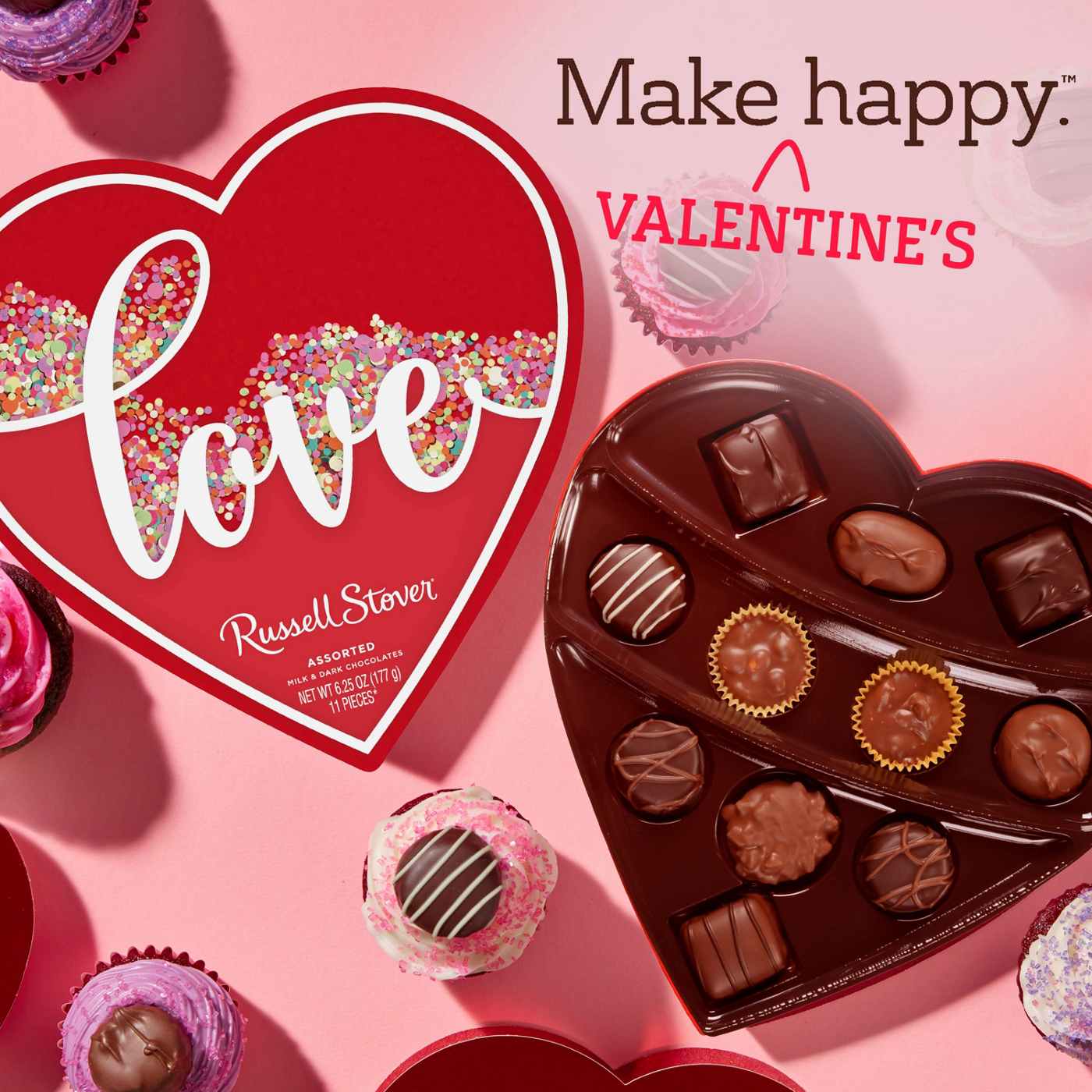 Russell Stover Love Confetti Assorted Chocolates Valentine's Heart Gift Box, 11 pc; image 6 of 7