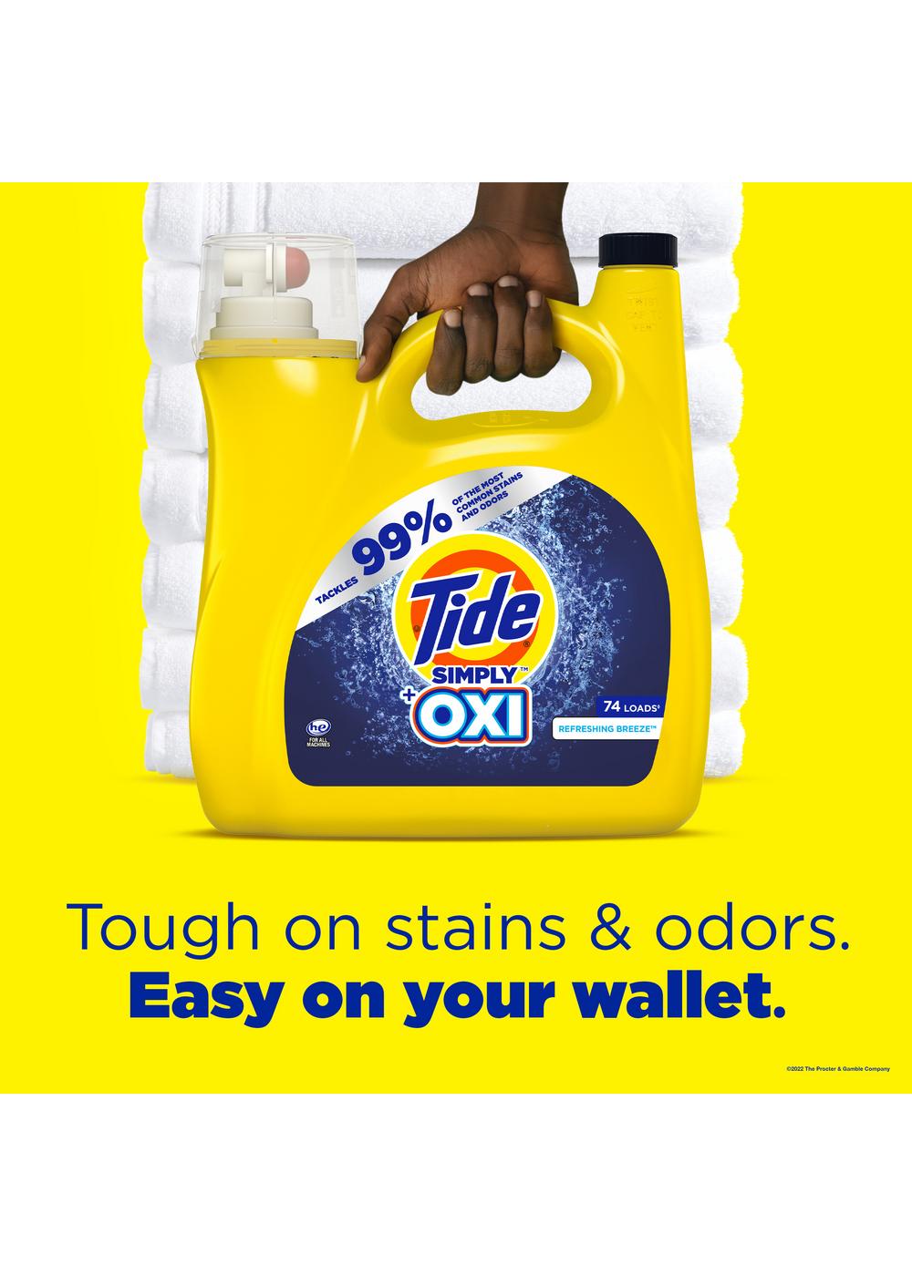 Tide + Simply Oxi HE Liquid Laundry Detergent, 74 Loads - Refreshing Breeze; image 2 of 17