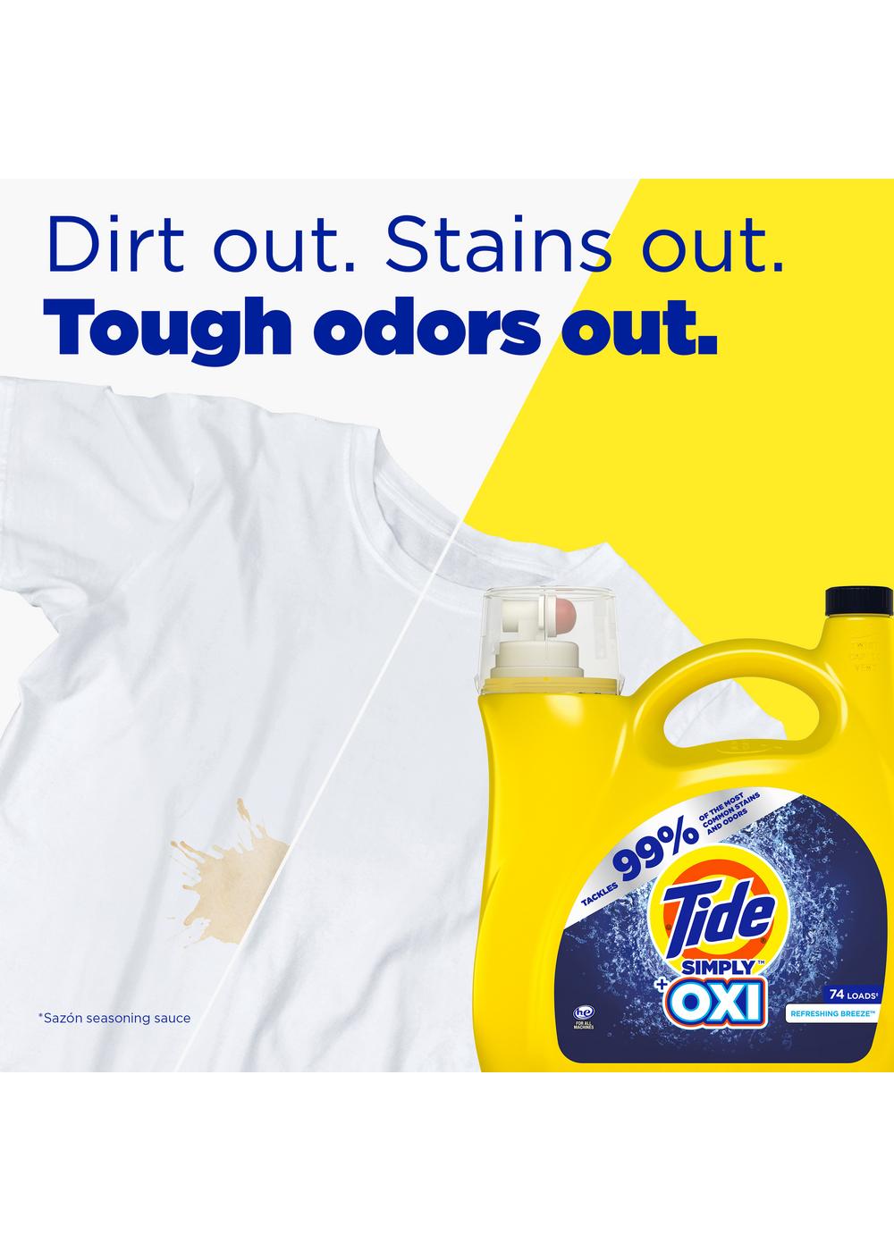 Tide + Simply Oxi HE Liquid Laundry Detergent, 74 Loads - Refreshing Breeze; image 3 of 17
