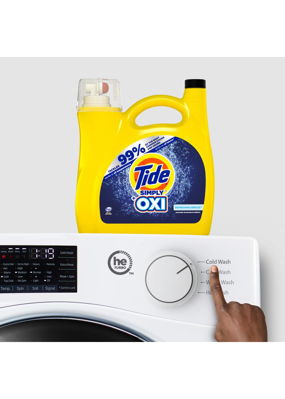 Tide + Simply Oxi HE Liquid Laundry Detergent, 74 Loads - Refreshing Breeze; image 7 of 17