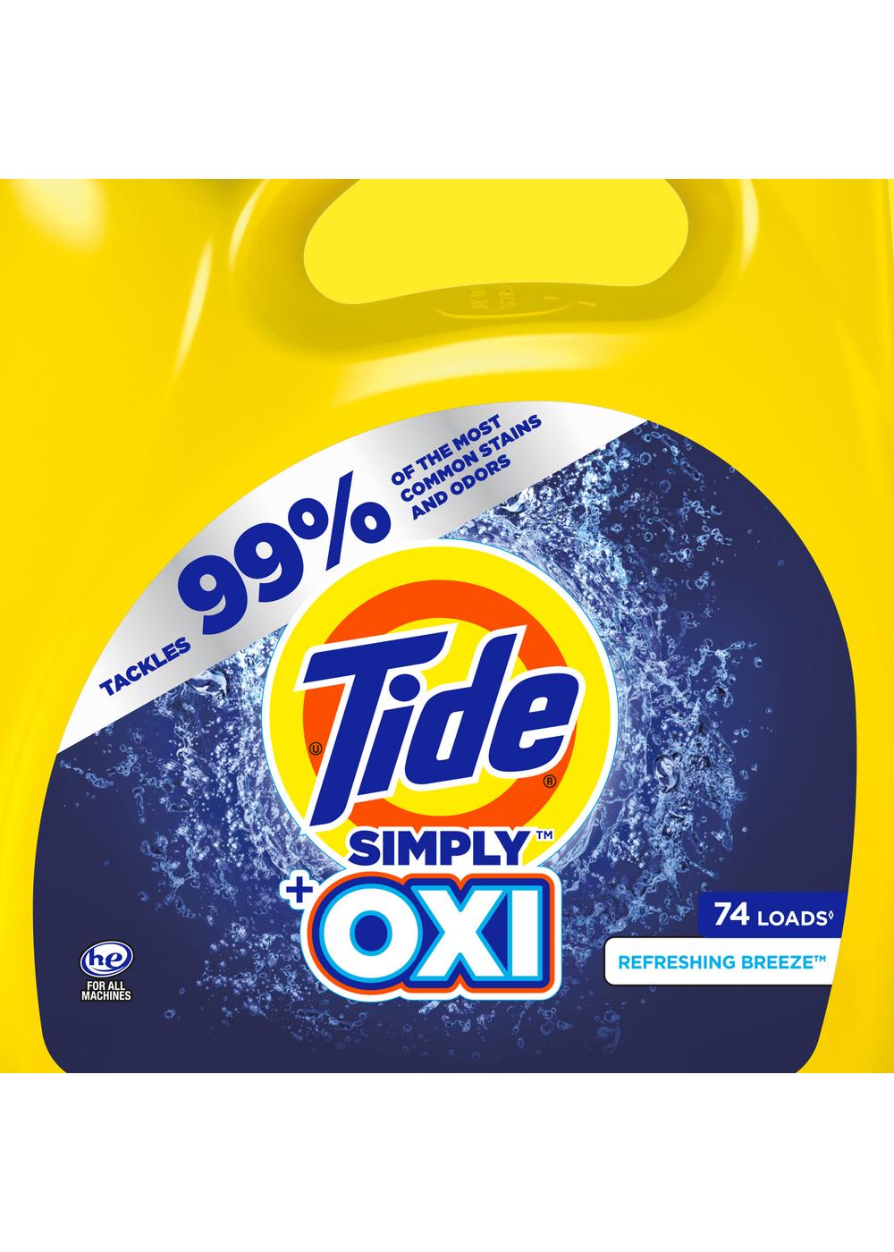 Tide + Simply Oxi HE Liquid Laundry Detergent, 74 Loads - Refreshing Breeze; image 8 of 17