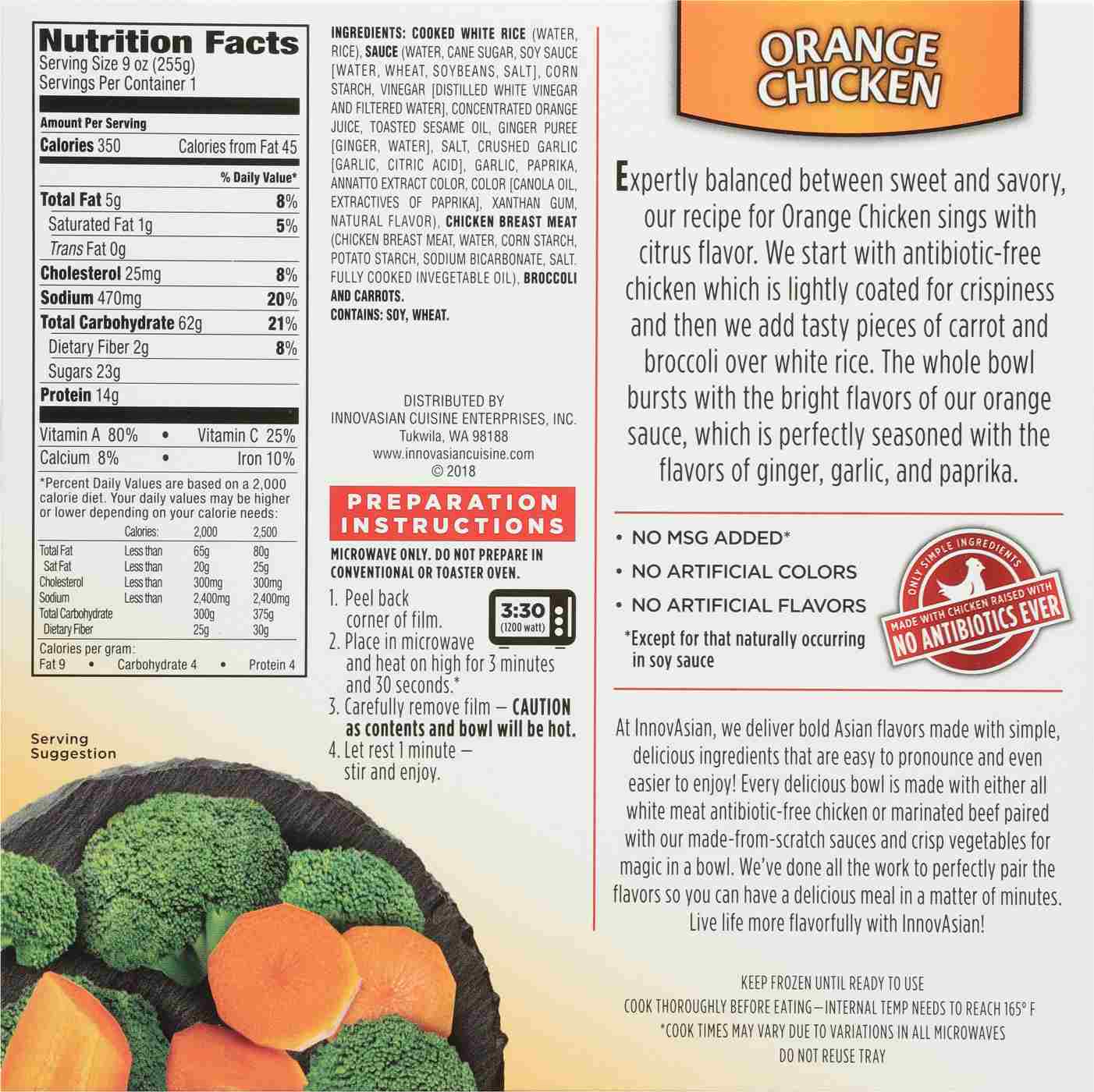 InnovAsian Orange Chicken Frozen Meal - Shop Entrees & Sides at H-E-B