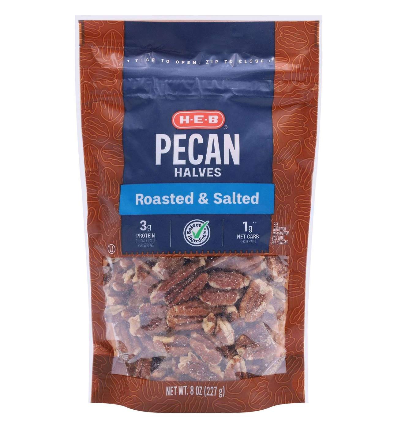 H-E-B Salted Roasted Pecan Halves; image 1 of 5