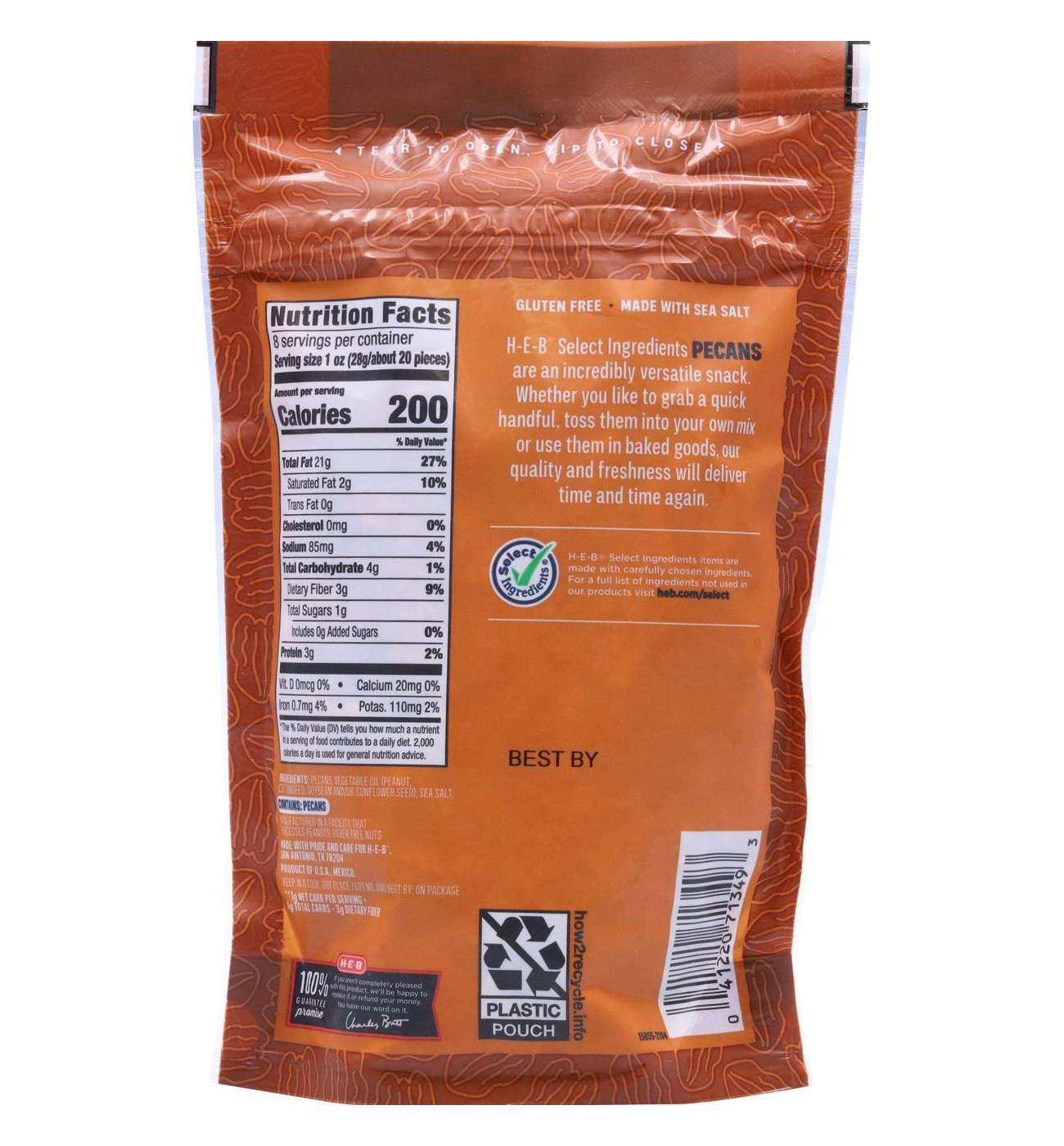 H-E-B Salted Roasted Pecan Halves; image 2 of 5