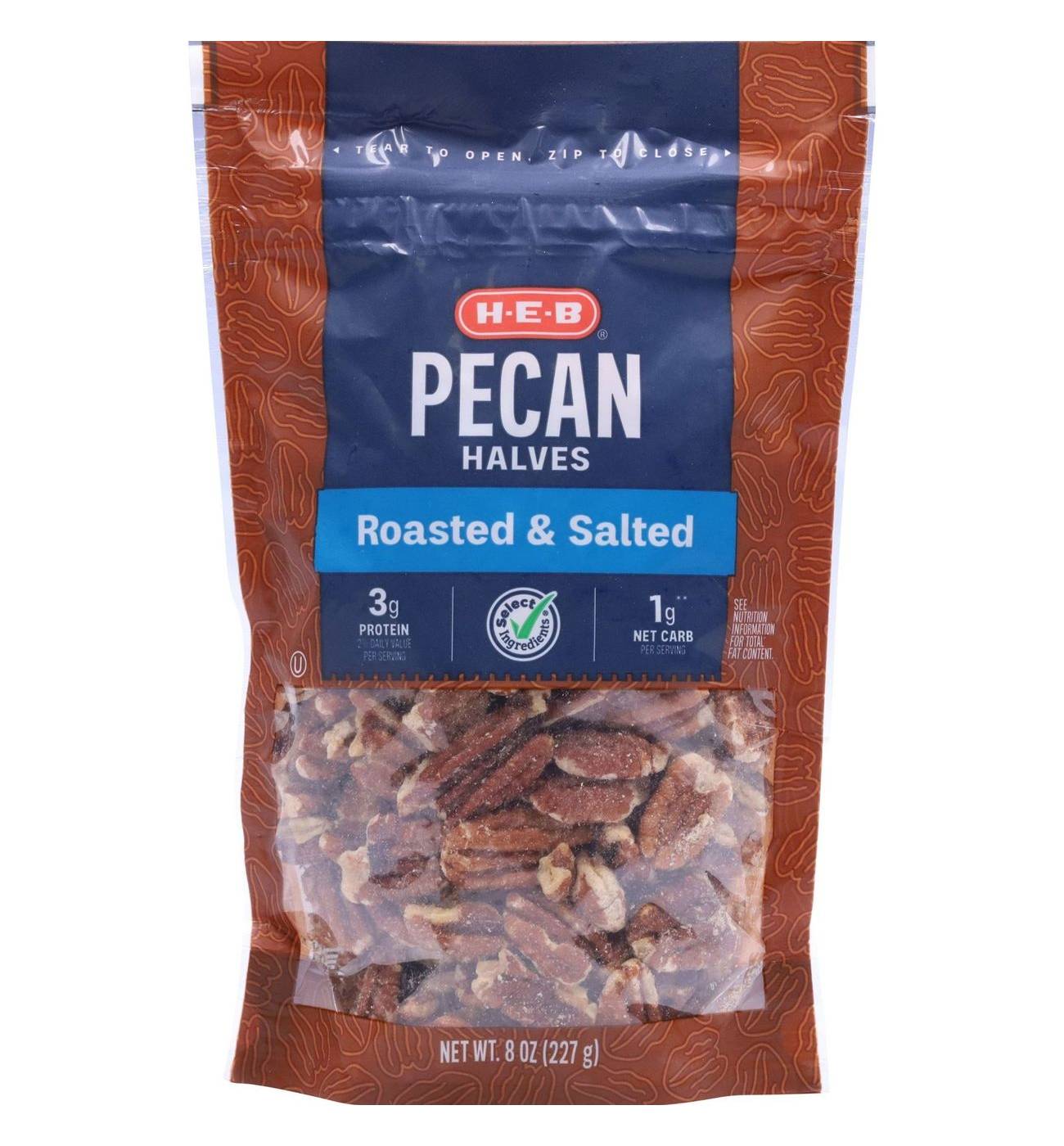 H-E-B Salted Roasted Pecan Halves; image 4 of 5
