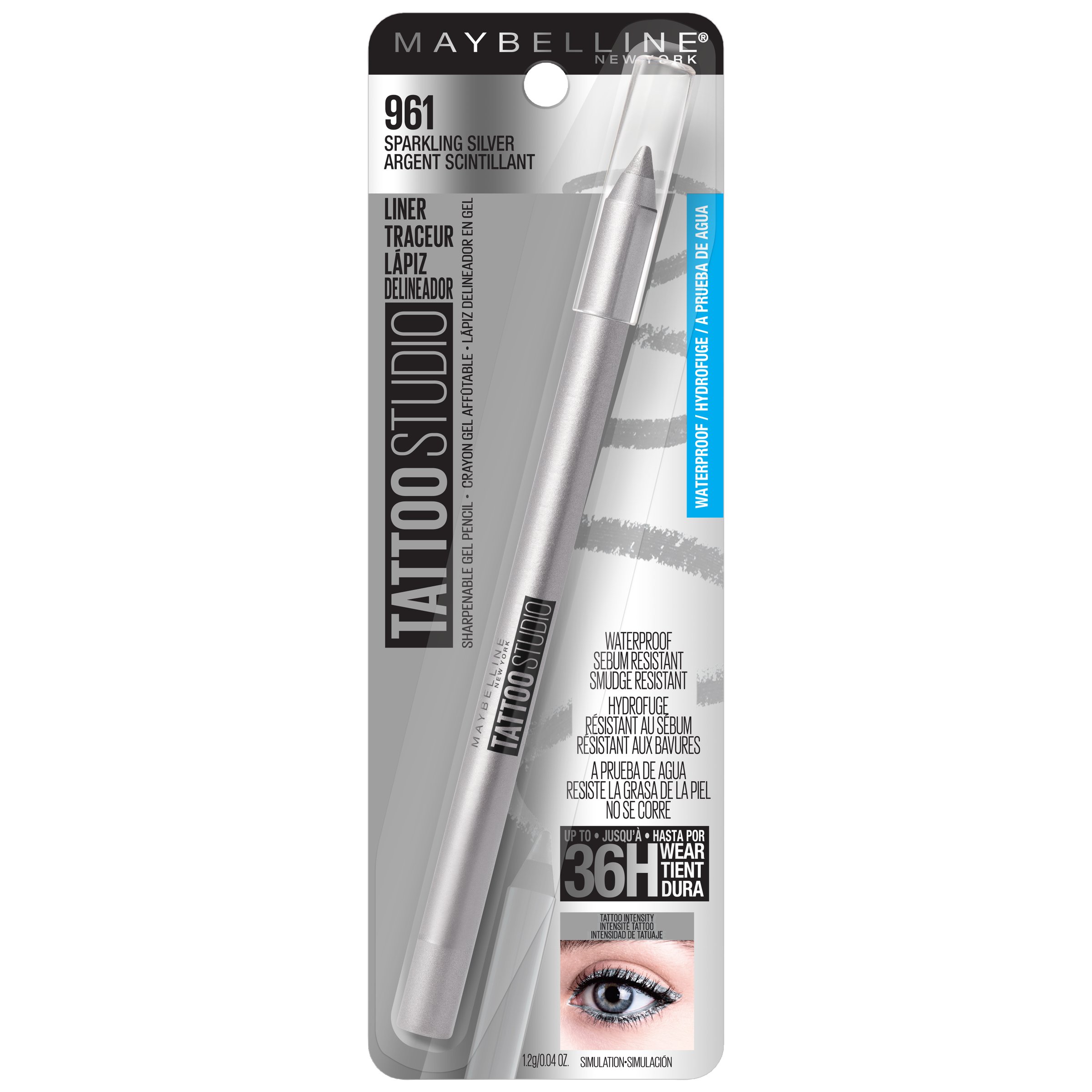 Maybelline TattooStudio Waterproof Eyeliner, Sparkling Silver Shop