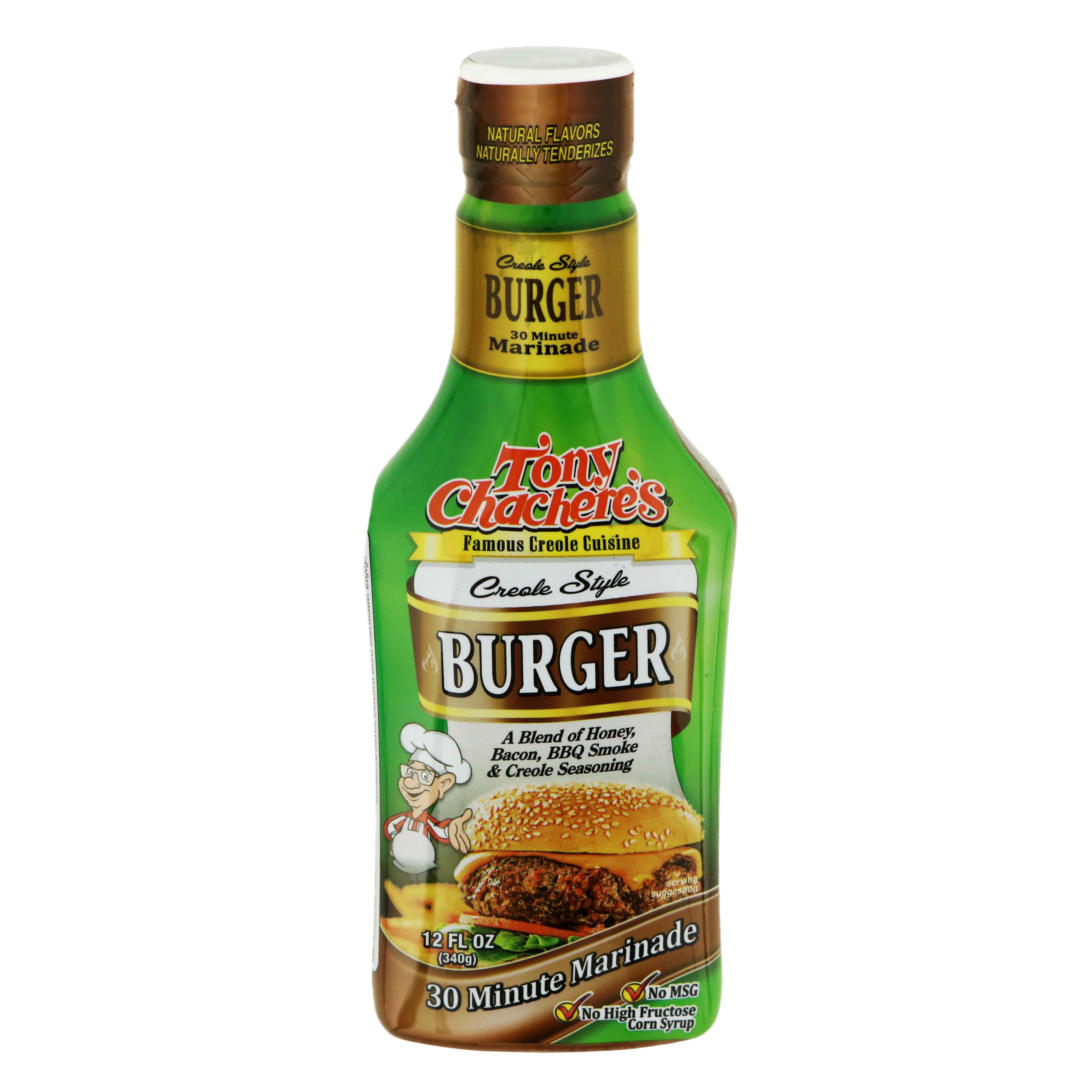 Tony Chachere's Burger Creole Style 30 Minute Marinade Shop Marinades