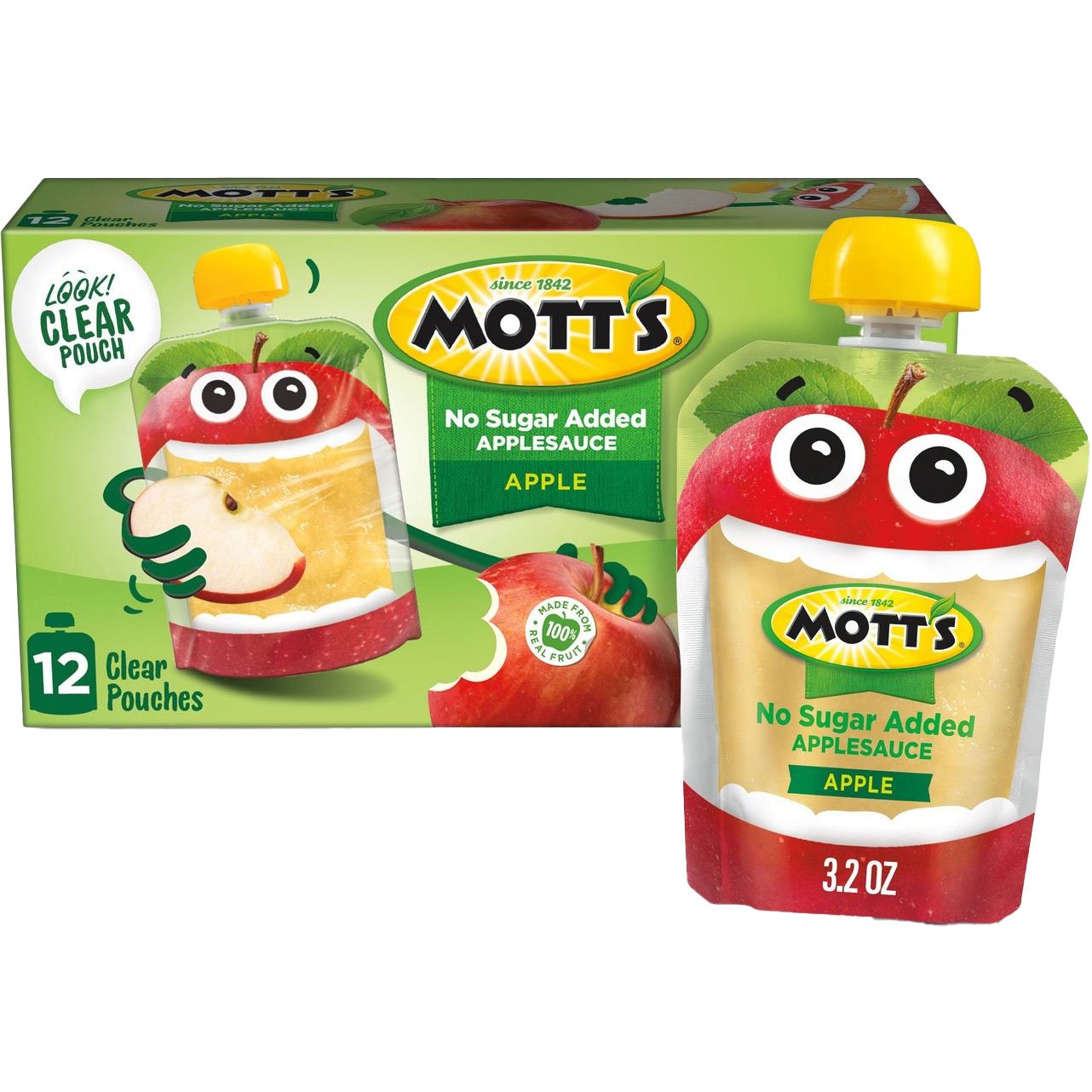Mott's Unsweetened Apple Sauce Pouches Shop Fruit at HEB