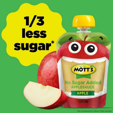 Mott's No Sugar Added Applesauce 12 pk Pouches, 3.2 oz